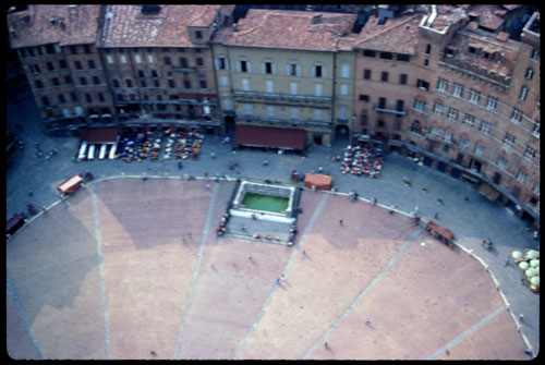  Sienna's Piazza Publico, from the City Hall tower. ©2004, James A. Clapp