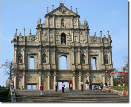 Façade of St.Paul's, Macao, China. ©2001, James A. Clapp