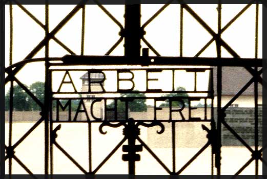 Entrance gate, Dachau concentration camp. ©1979 UrbisMedia