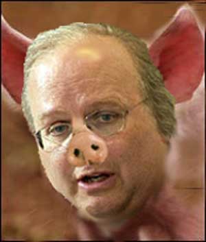 Porcine traitor defiles the Oval Office    ©2005 UrbisMedia