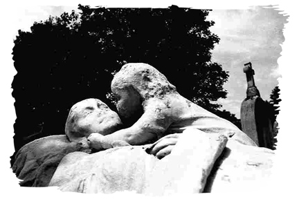 A moment “preserved” in stone © 1989, James A. Clapp Pere Lachaise Cemetery, Paris