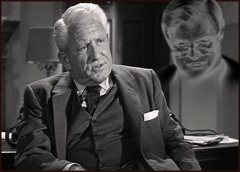 Mayor Skeffington’s (Spencer Tracy) Last Hurrah ©Columbia Pictures. Graphic ghostly amendments by UrbisMedia., 2009